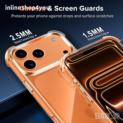 Прозрачен Силиконов Удароустойчив Кейс за Apple iPhone 17 Pro / Max, снимка 4 - Калъфи, кейсове - 52217574