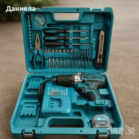 Комплект акумулаторен винтоверт – 30 части, снимка 4 - Винтоверти - 50886741