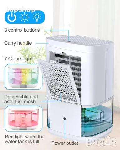 НОВ влагоабсорбатор / влагоуловител 1 литър humpun H2102 автоматичен с таймер, снимка 4 - Влагоабсорбатори и влагоуловители - 50529464