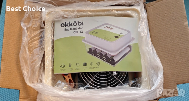 Автоматичен инкубатор 12 яйца Okköbi OBI-12, снимка 5 - За птици - 52731165