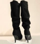 **НОВИ** стилни дамски ботуши на ток в черен цвят, размер 38, снимка 4
