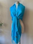 Тюркоазено син шал от коприна, пашмина, памук/ ралични видове, снимка 6