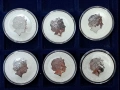 Лунар 2 сребро монети 6броя по 1 унция OZ , снимка 2