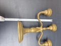 масивен месингов свещник 3ка , снимка 8