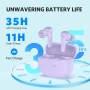 Безжични слушалки EarFun Air Life, дълбок бас с 12 мм драйвери, Bluetooth 5.4, 35 ч, IPX5, лилаво, снимка 4