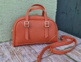 Дамска Оранжева Кожена Чанта , снимка 1