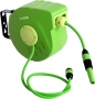 Макара с маркуч 10м+1м зелена за стенен монтаж, снимка 1