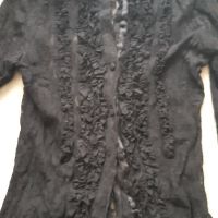 Черна риза от еластична дантела . М/L, снимка 5 - Ризи - 43200461