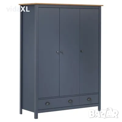 vidaXL Гардероб с 3 врати Hill сив (SKU:288953, снимка 1