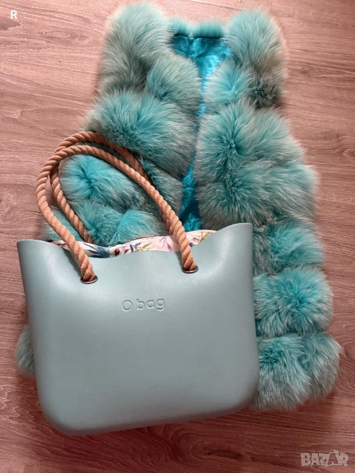Елек от лисица и чанта в същия цвят, снимка 1