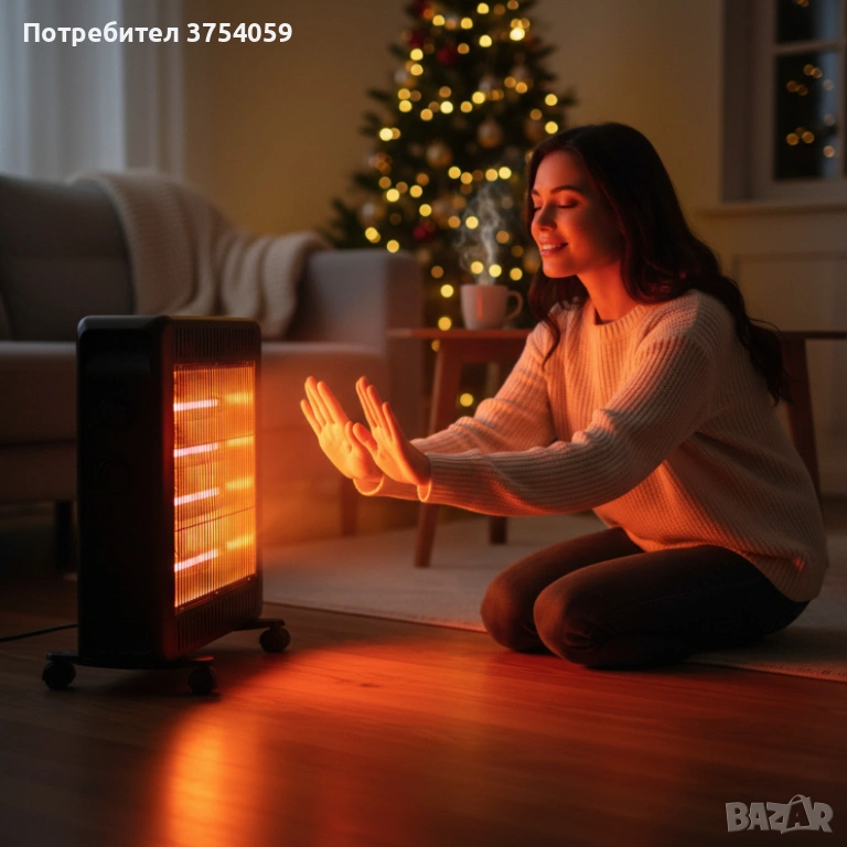 Кварцова печка 2200W с 4 тръби – бързо отопление и нисък разход, снимка 1