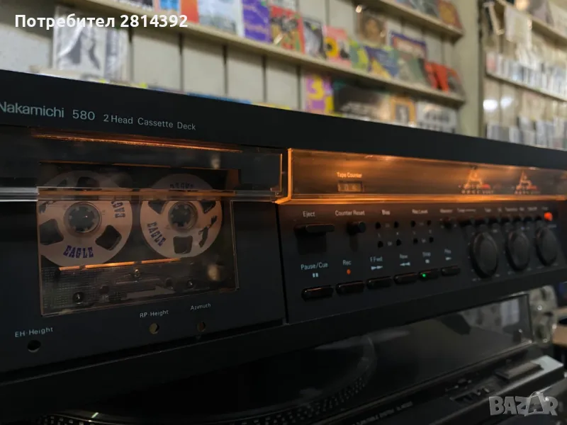 Рядък Дек NAKAMICHI 580, 2 Head Cassette Deck + Бонус 1 Ролкова Касета и 10 нормални!, снимка 1