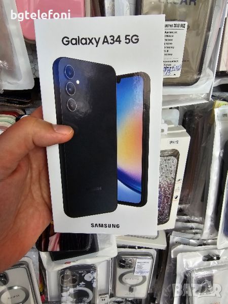 Samsung Galaxy A34 5G 6/128 black,запечатан,2 години гаранция., снимка 1