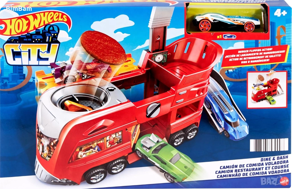Оригинална писта за колички Hot Wheels CITY - камион ресторант Dine & Dash, снимка 1