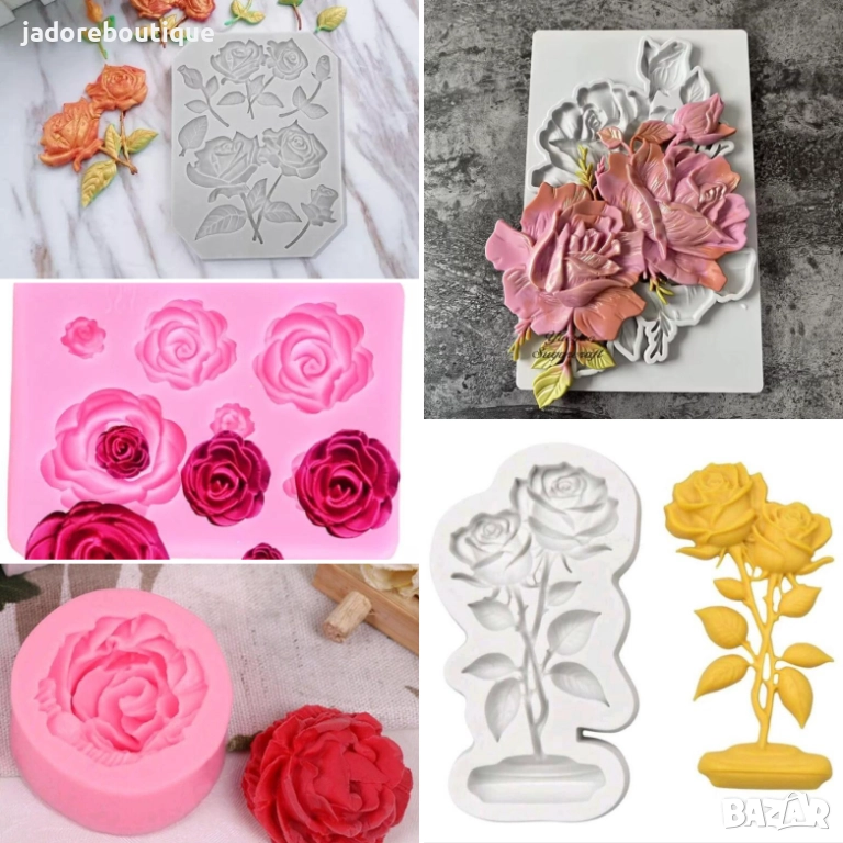 Силиконов молд рози различни видове, снимка 1