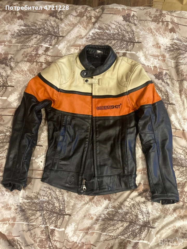 Кожено яке Greenshot мото екипитовка, снимка 1