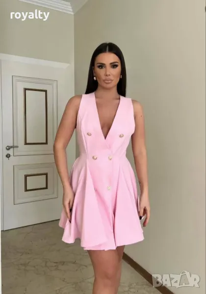 Розова дамска рокля , снимка 1