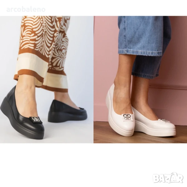Дамски обувки на платформа с циркониева декорация Patos, 2цвята , снимка 1