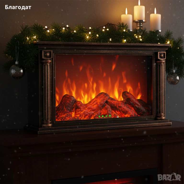 LED камина с ефект на тлеещи въглени – безопасна и стилна атмосфера у дома, снимка 1