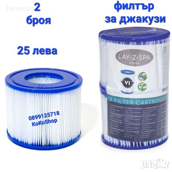 Филтър за джакузи Lay-Z-SPA-тип VI/филтър за джакузи Bestway, снимка 1