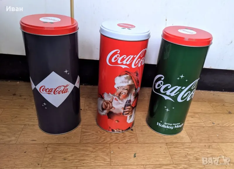 Кутии Coca-Cola коледни метални кутия, снимка 1