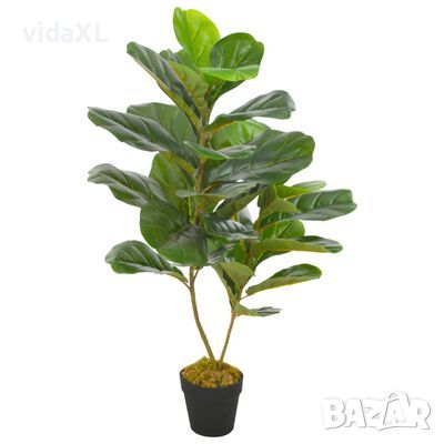 vidaXL Изкуствено растение фикус лирата със саксия, зелено, 90 см, снимка 1