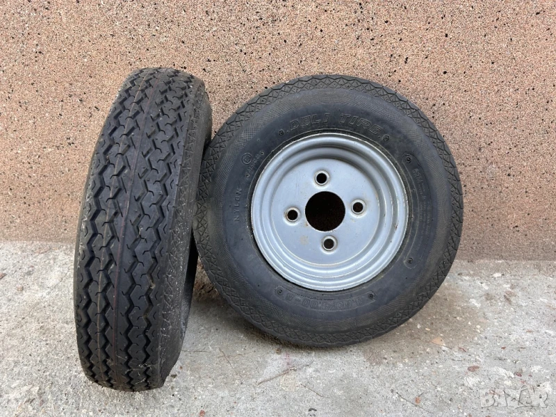 Джанти с гуми 4.80/4.00-8 за ремарке и колесар, снимка 1