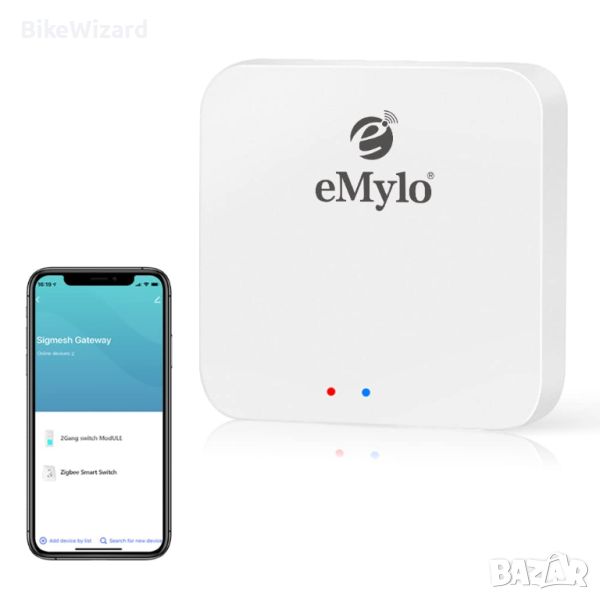 eMylo Zigbee Gateway 2 в 1  Работа с Alexa и Google Home, Tuya и Smart Life APP НОВО, снимка 1