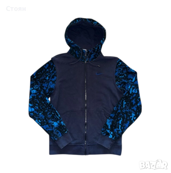 Nike Royal Blue Camo Zip Hoodie, снимка 1