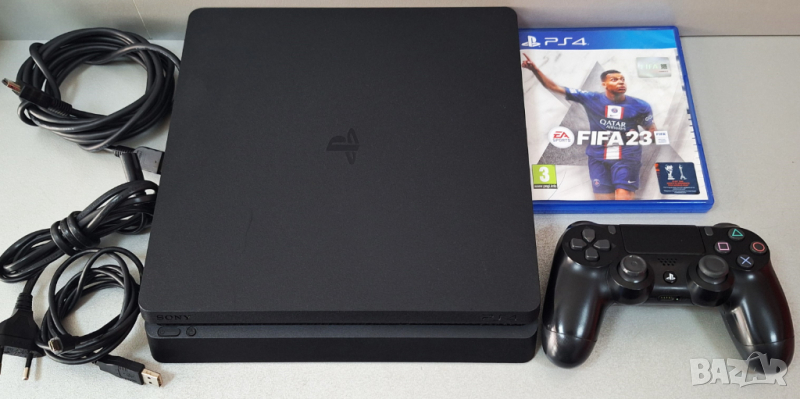 Перфектна! Конзола PlayStation 4 Slim, 1TB, черна, с вградени игри, снимка 1