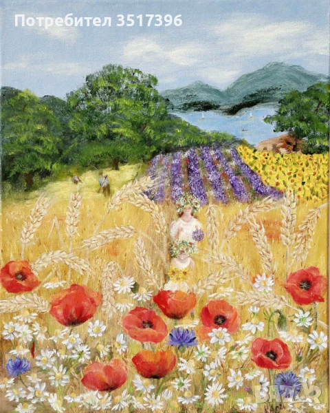 Лято - Късче ЛЯТО-маслена живопис / Summer - A piece of SUMMER-oil painting, снимка 1