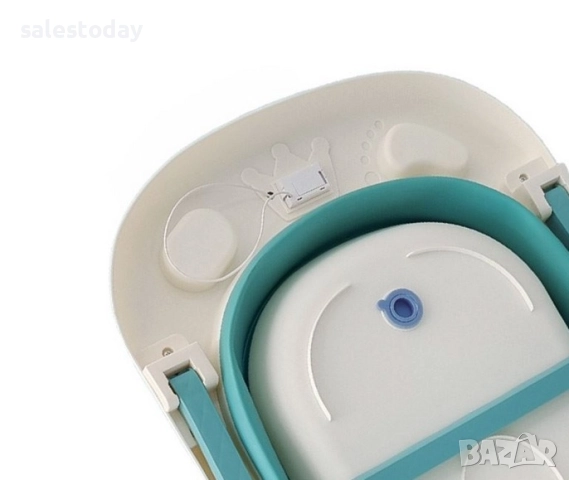 Вана за бебе с термометър, Сгъваемо бебешко корито, 81 см, снимка 5 - За банята - 52571149