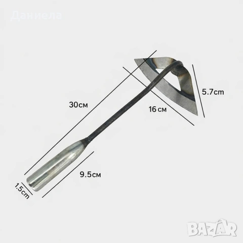 Мотика за плевели от закалена стомана, 30 см, куха дръжка, снимка 2 - Други стоки за дома - 53566654