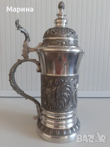 Халба за бира от калай, 500 мл,  Antik*Vintage #77, снимка 2 - Антикварни и старинни предмети - 50736508