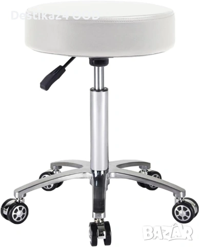 Въртящ се стол на колела Antlu регулируема височина бял