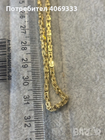 Комплект златен синджир и гривна Кралска плетка 14карата, снимка 3 - Колиета, медальони, синджири - 54184936