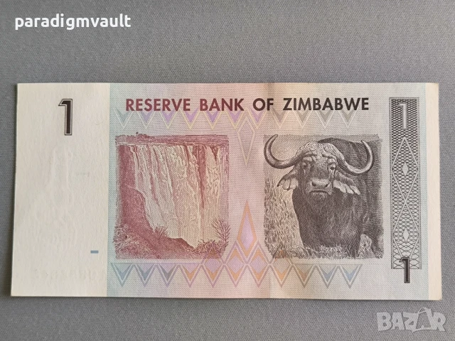 Банкнота - Зимбабве - 1 долар UNC | 2007г., снимка 2 - Нумизматика и бонистика - 51080819