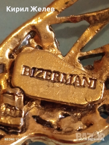 Дизайнеско бижу BIZERMANI позлатено оригинал вълшебно красиво 52266, снимка 9 - Колиета, медальони, синджири - 52571528