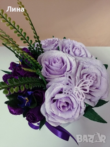 Хартиен ръчно изработен Букет. Идеален за подарък., снимка 2 - Изкуствени цветя - 51873509