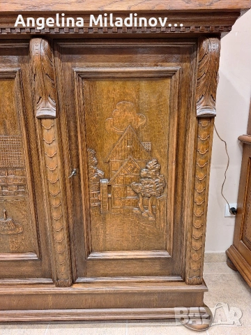 Комод, шкаф, бюфет с богата дърворезба , снимка 5 - Шкафове - 53816984