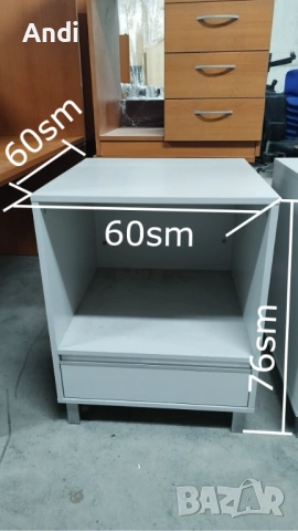 Офис шкаф с чекмедже и рафт за техника или материали 60/60/76см, снимка 2 - Шкафове и рафтове - 53354813