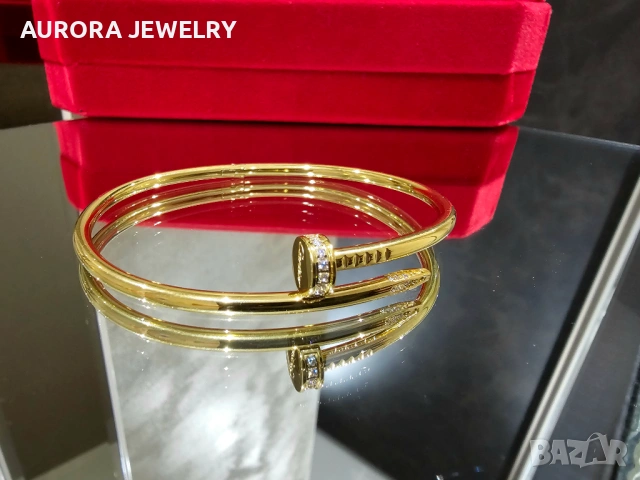 CARTIER Nail Juste un Clou Small Thin Gold Diamonds Гривна Пирон