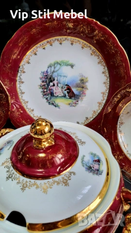 Баварски сервиз за хранене с 24К позлата , снимка 11 - Сервизи - 54236079