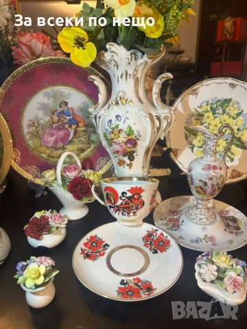 Lomonosov Imperial Porcelain Factory "Red Rooster" tea cup and saucer Код P1956, снимка 6 - Декорация за дома - 53926034