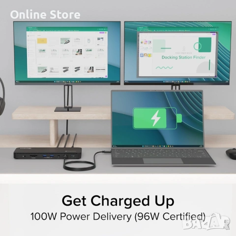 Plugable Thunderbolt 4 докинг станция 13-в-1 – 8K / 2x4K HDMI, 100W зареждане, снимка 5 - Други - 54169939