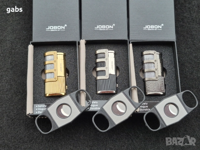 Луксозна запалка за пури JOBON с подарък резачка,три цвята, снимка 14 - Запалки - 52203762