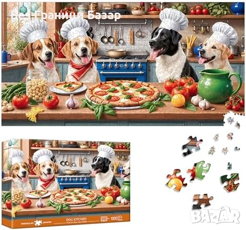 Нов Пъзел 1000 части за възрастни кучешка кухня декорация стена забавление игра