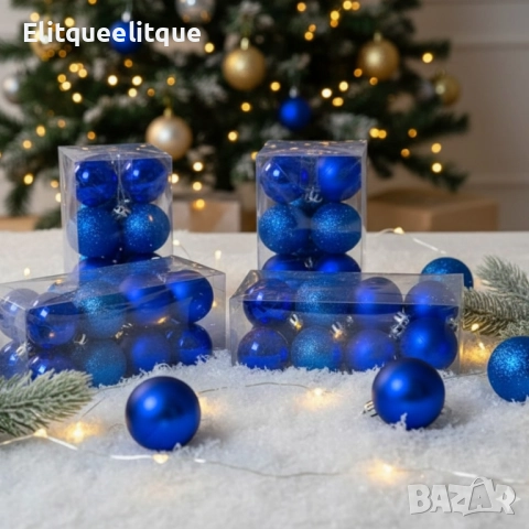 Коледни топки за украса, 24 броя с кутия - SD36, снимка 7 - Декорация за дома - 52201771