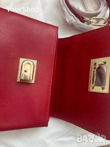 Дамска чанта Furla 1927 в червен цвят, снимка 6 - Чанти - 54049488