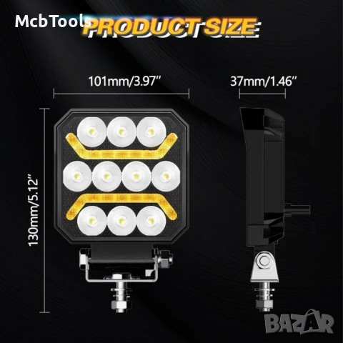 Диоден халоген LED бяла и жълта светлина габарит, 12/24V - T456, снимка 3 - Аксесоари и консумативи - 50624284